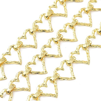 Alloy Link Chains, with Spool, Long-Lasting Plated, Unwelded, Heart