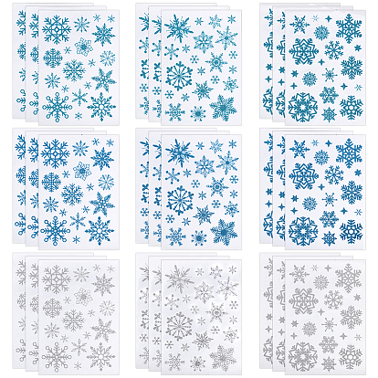 3 Сумки, рождественские зимние тематические бумажные наклейки, снежинка шаблон