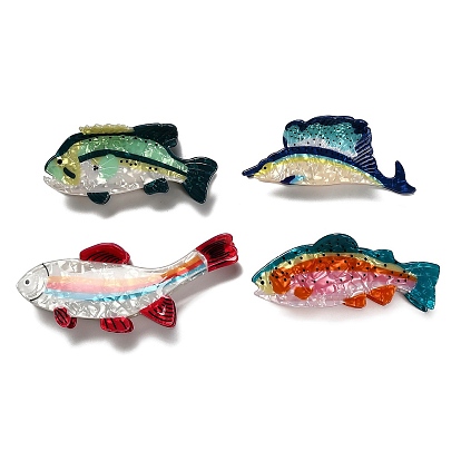 Акриловые заколки-когти с морскими мотивами, рыба