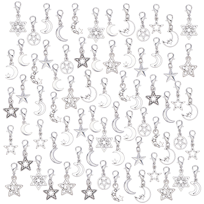 72шт 12 стиль сплав подвесные украшения, Сплав с застежками когтя омара, разнообразные