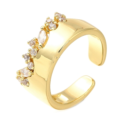 Открытые манжеты из латуни с микро-паве и кубическим цирконием для женщин, без кадмия и без свинца, долговечный