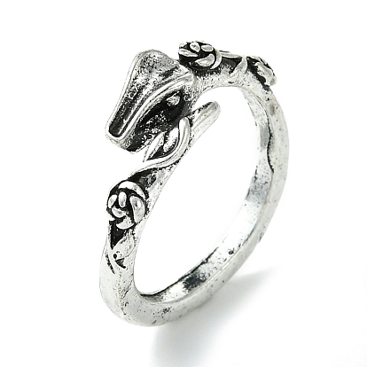Snake Alloy Open Cuff Rings, Lead Free & Cadmium Free