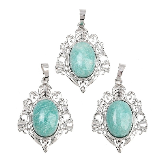 Природные подвески амазонит, латунные камни, полые подвески в виде веера, стойки покрытие, долговечный