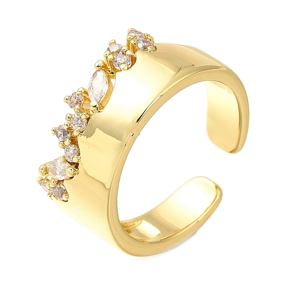 Открытые манжеты из латуни с микро-паве и кубическим цирконием для женщин, без кадмия и без свинца, долговечный