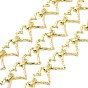Alloy Link Chains, with Spool, Long-Lasting Plated, Unwelded, Heart