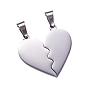 Ионное покрытие (ip) 304 подвески из нержавеющей стали, день Святого Валентина в стиле, Двойное сердце