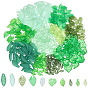 350Pcs 10 Styles Transparent Acrylic Pendants, Leaf