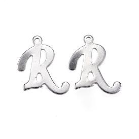 304 Stainless Steel Letter Charms, Letter.R