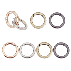 PandaHall Elite 8Pcs 4 Color Alloy Spring Ring Clasps, Bag Replacement Accessories, O Rings