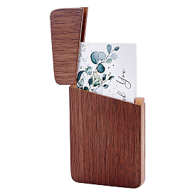 Porte-cartes fin en bois de noyer, rectangle
