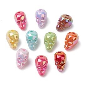 UV Plating Acrylic Beads, Skull