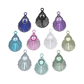 430 подвеска из нержавеющей стали, окрашенная распылением, филигранные подвески в виде павлиньих перьев