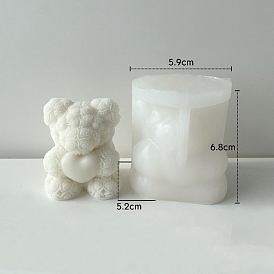 3D Bear/Letter E DIY Silicone Candle Molds, Aromatherapy Candle Moulds, Scented Candle Making Molds