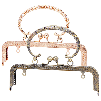 2Pcs 2 Colors Iron Purse Frame Handle, for Bag Sewing Craft Tailor Sewer