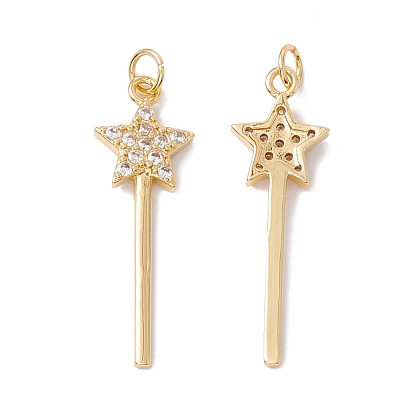 Покрытие стойки латунь микропаве прозрачные подвески из кубического циркония, с целью перехода в кольце, без кадмия, без никеля и без свинца, звезда