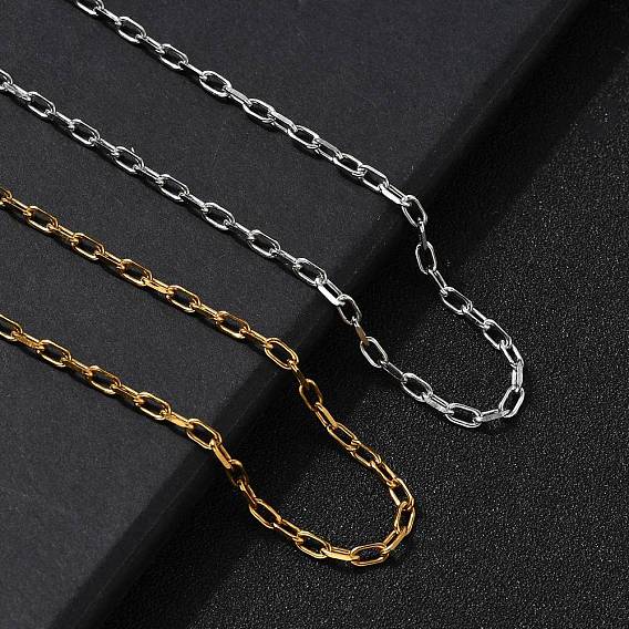 2.5мм 304 ожерелья из нержавеющей стали в виде скрепок для женщин и мужчин, ионное покрытие (ip)