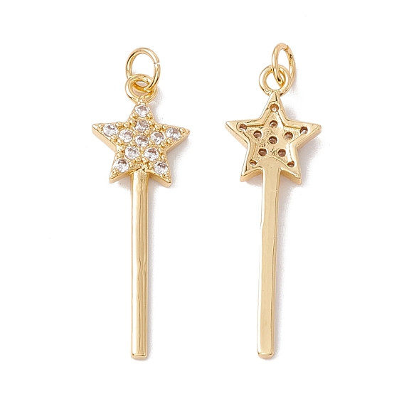Покрытие стойки латунь микропаве прозрачные подвески из кубического циркония, с целью перехода в кольце, без кадмия, без никеля и без свинца, звезда