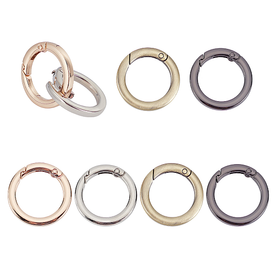 8Pcs 4 Color Alloy Spring Ring Clasps, Bag Replacement Accessories, O Rings
