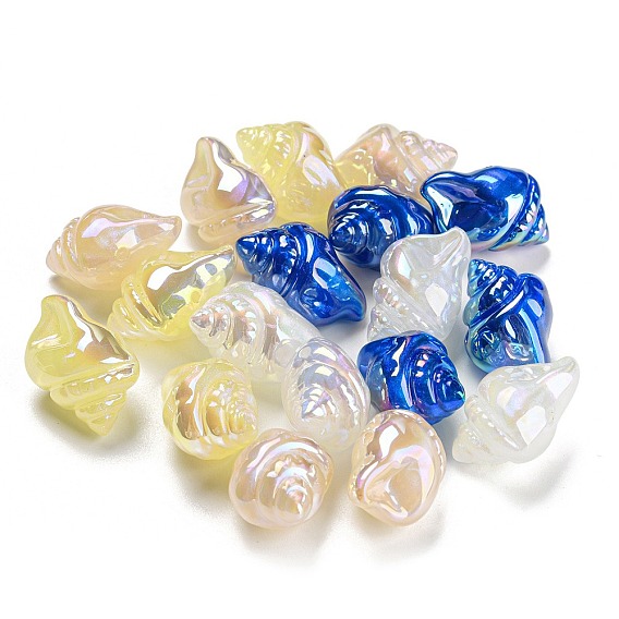Iridescent Plating Acrylic Beads, Conch