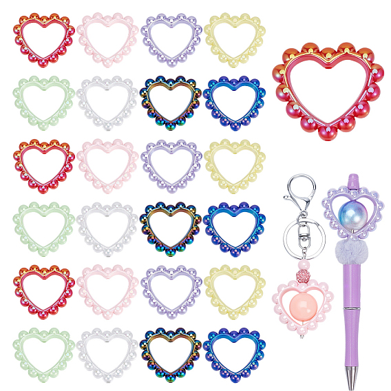 32 шт 8 цвета пластиковые бусины, сердце