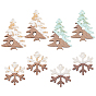 8шт 4 стили деревянные и акриловые подвески, подвески в виде елки/снежинки