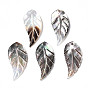 Natural Black Lip Shell Pendants, Leaf