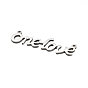 304 Edelstahl Anhänger, Wort eine Liebe, 10x37x1 mm, Bohrung: 1 mm