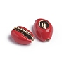 Electroplated Cowrie Shell Beads, No Hole Beads, with Enamel, DIY Craft Jewelry Making Accessories