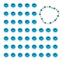 Natural Freshwater Shell Beads, Enamelled Sequins, Flat Round with Evil Eye