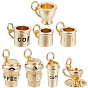 8 шт 8 стили латунные подвески, с прыжковых колец, без кадмия и без свинца, чашка прелести