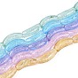 Handmade Lampwork Beads Strands, Curved Tube, with Silver Powder