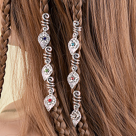 Dirty braid decoration hair ring reggae wig braid accessories spiral clip alloy leaf pendant hair clip