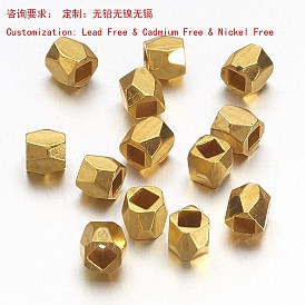 Perles d'espacement en laiton pour colonne de placage de crémaillère, facette, sans plomb et sans cadmium et sans nickel