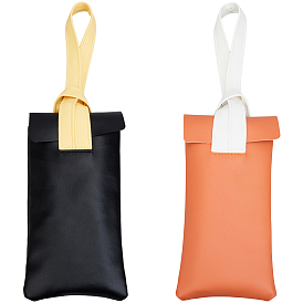 2шт. 2 цветов ПВХ, футляры для очков из искусственной кожи, прямоугольные