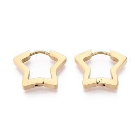 Серьги из 304 нержавеющей стали, звезда, ионное покрытие (ip)