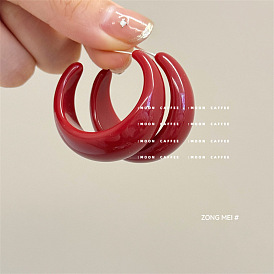 Смола серьги, c-образный, платина