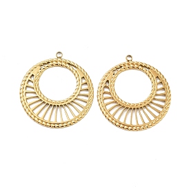 Ионное покрытие (ip) 304 подвески из нержавеющей стали, полые плоские круглые прелести