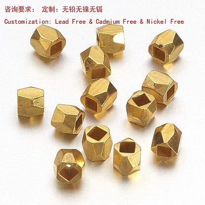 Perles d'espacement en laiton pour colonne de placage de crémaillère, facette, sans plomb et sans cadmium et sans nickel