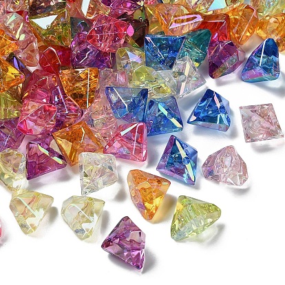 Уф-покрытие прозрачные акриловые бусины, радужный, треугольные