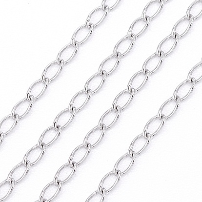 304 Stainless Steel Curb Chains/Twisted Chains, Soldered, with Card Paper