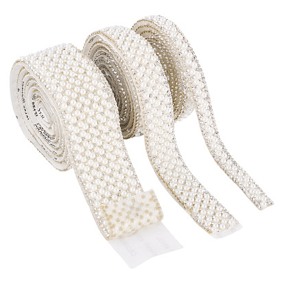 3 ярдов 3 стилей имитация жемчуга, стразы, лента для отделки, аксессуары для костюма
