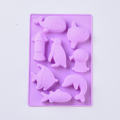 Food Grade Silicone Molds, Fondant Molds, for DIY Cake Decoration, Chocolate, Candy, UV Resin & Epoxy Resin Jewelry Making, Marine Animal