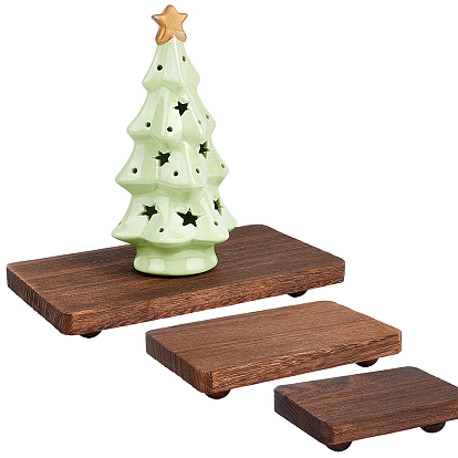 3 pièces 3 tailles présentoirs rectangulaires en bois, pour les bijoux cosmétiques, ornements