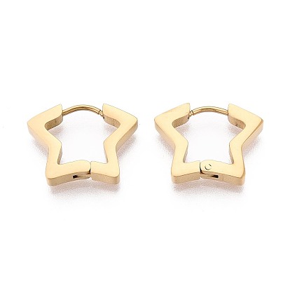 Серьги из 304 нержавеющей стали, звезда, ионное покрытие (ip)