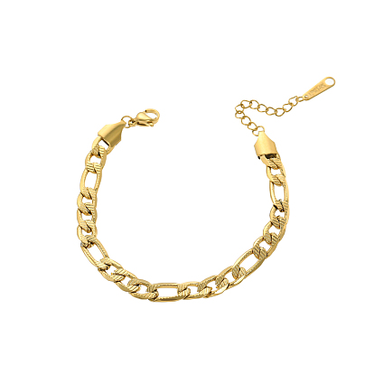 304 женские браслеты-цепочки figaro из нержавеющей стали, ионное покрытие (ip), долговечный