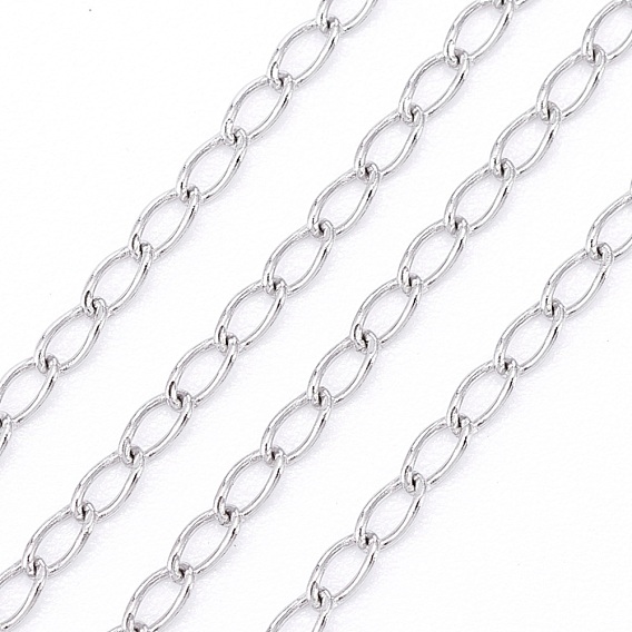304 Stainless Steel Curb Chains/Twisted Chains, Soldered, with Card Paper