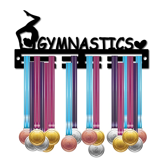 Акриловый держатель медали, вешалка для медалей, с крючками для вешалок, рамка держателя медали, прямоугольник со словом гимнастика