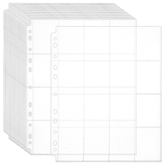 10Pcs Transparent Binder Pouch, PP Sheet Protectors for Document Organization & Storage, Rectangle