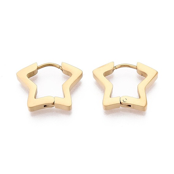 Серьги из 304 нержавеющей стали, звезда, ионное покрытие (ip)