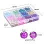 360Pcs 12 Colors Spray Painted Crackle Glass Beads Strands, Round
